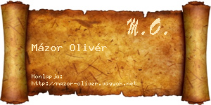 Mázor Olivér névjegykártya